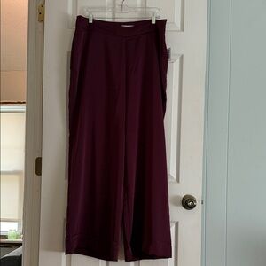 Women's Burgundy Silk Pants